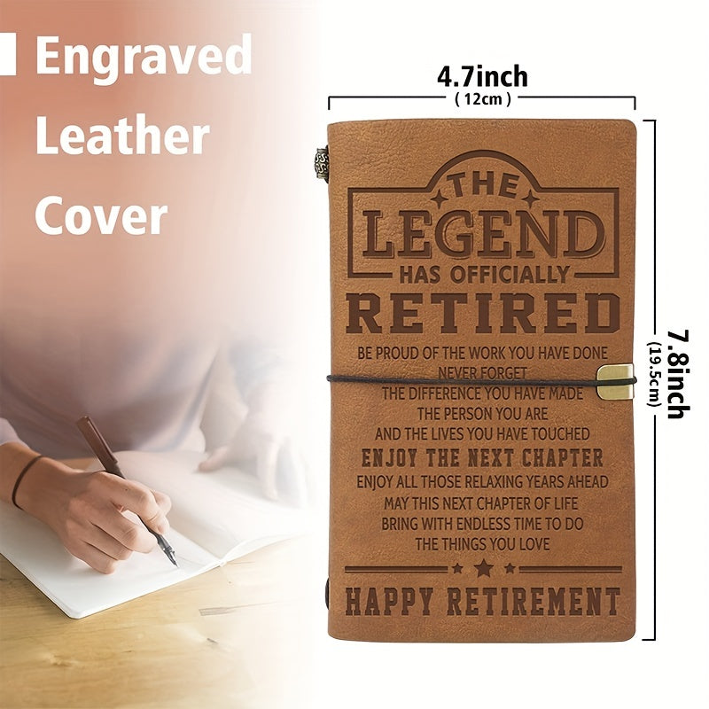Refillable Leather Retirement Journal Gift