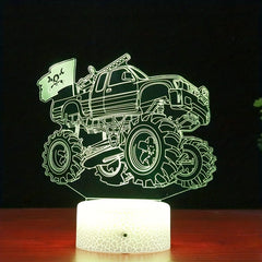 Monster Truck Night Lights 3D Lamp with USB Cable & Remote Control