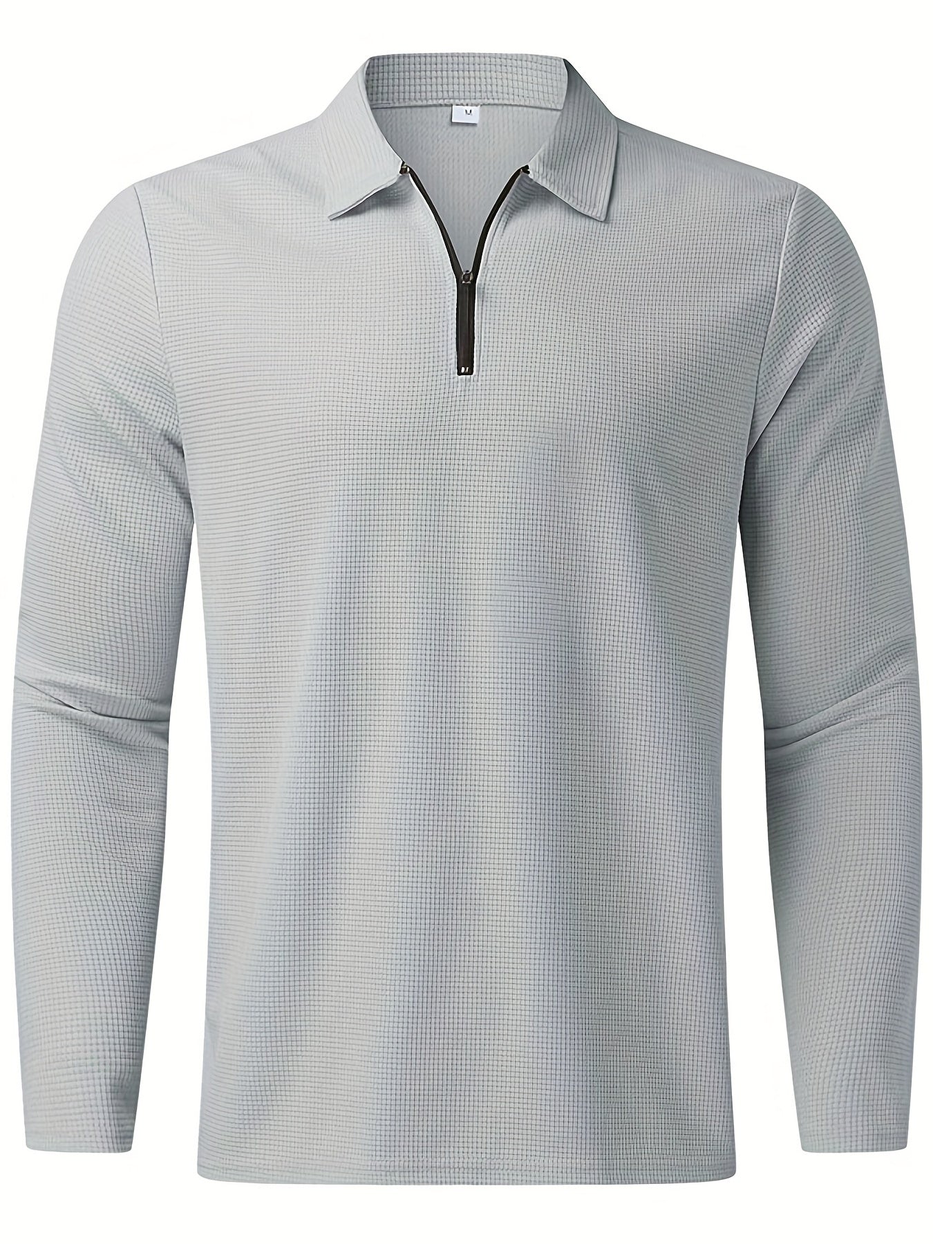Waffle Pattern Sweatshirt Men's V Neck Pullover for Autumn Winter
