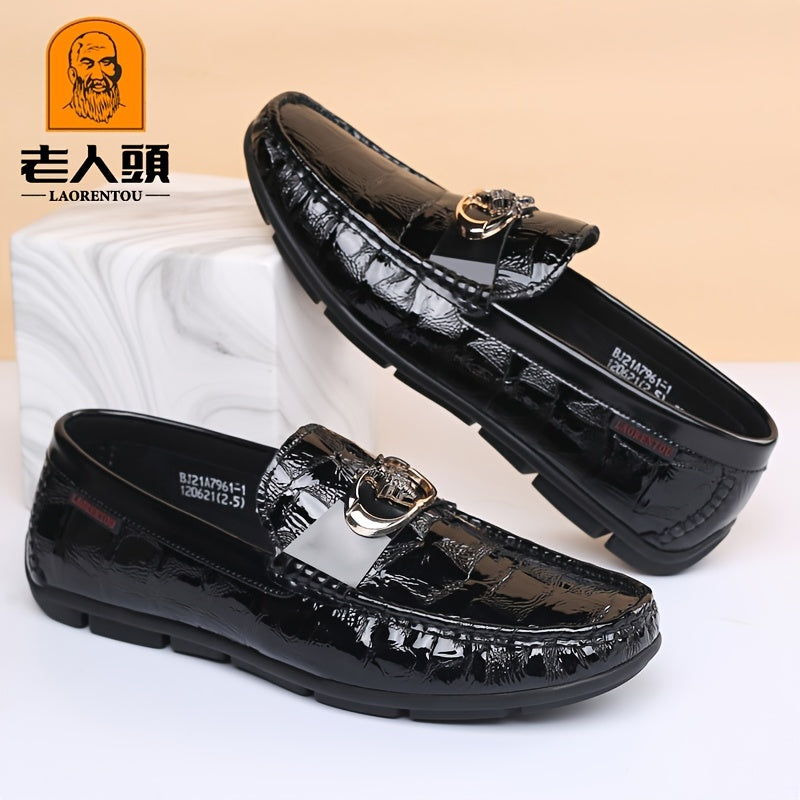 LAORENTOU Men's Leather Anti-skid Slip On Loafer Shoes