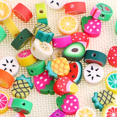 50pcs Mixed Fruit Soft Pottery Beads for Jewelry Making Supplies
