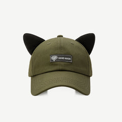 Cat Ears Baseball Cap with Sunglasses - Women's Streetwear Hat
