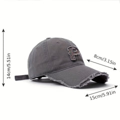 Men's Letter P Patch Baseball Cap Sun Hat