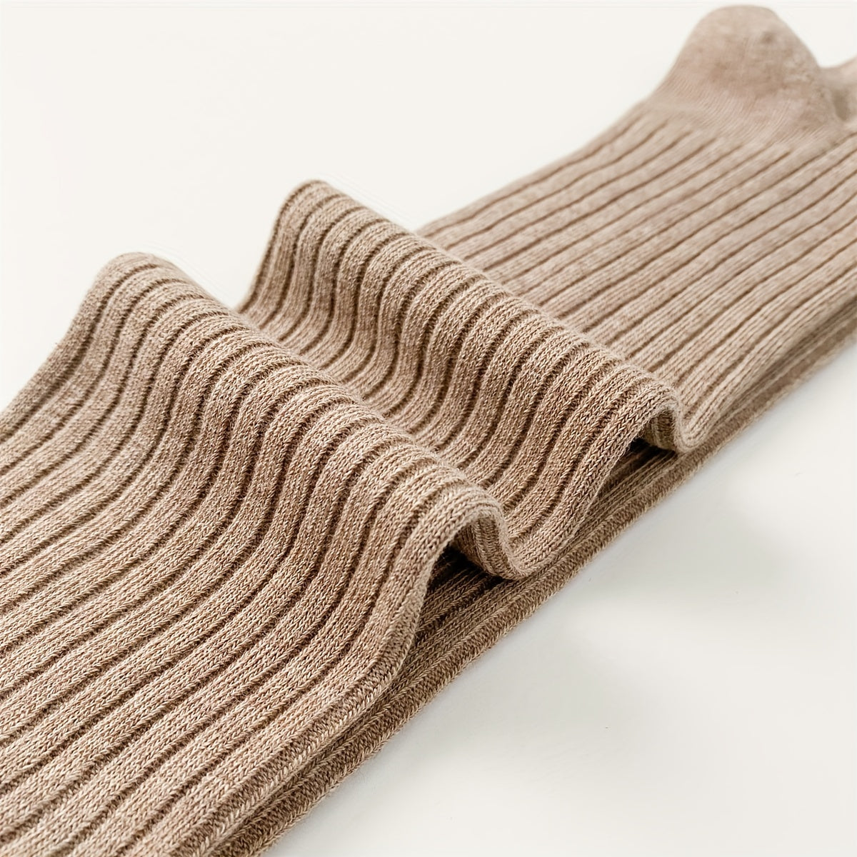 Solid Ribbed Knee High Socks Women's Stockings & Hosiery