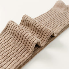 Solid Ribbed Knee High Socks Women's Stockings & Hosiery