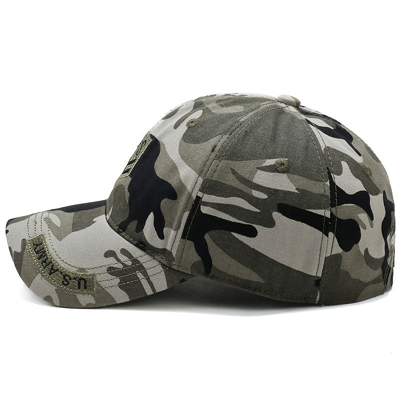 Men's Camo Baseball Cap Embroidered Sun Hat UV Protection Military Cap