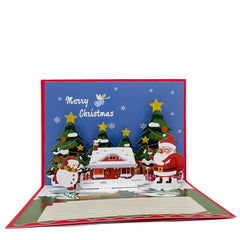 1pc Merry Christmas Pop Up Card Happy Year 3D Greeting Card