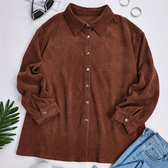  Corduroy Button Up Blouse