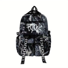 Graffiti Print Large School Laptop Backpack