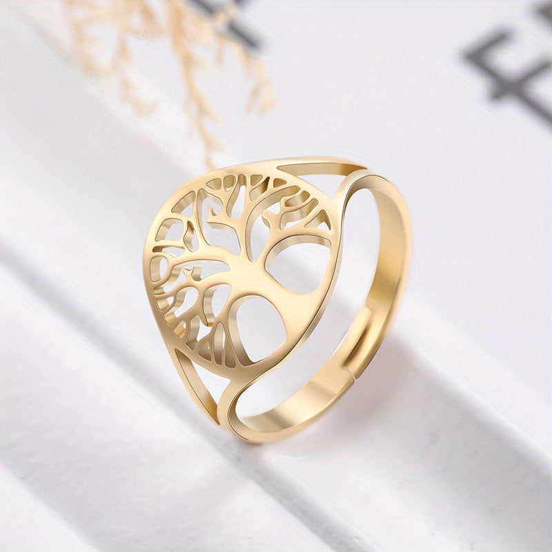 Tree Of Life Adjustable Ring Viking Stainless Steel Finger Rings
