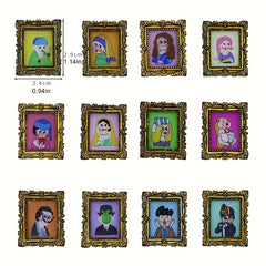 1:12 Mini Figures Flower Grass Photo Frame DIY Scene Accessories