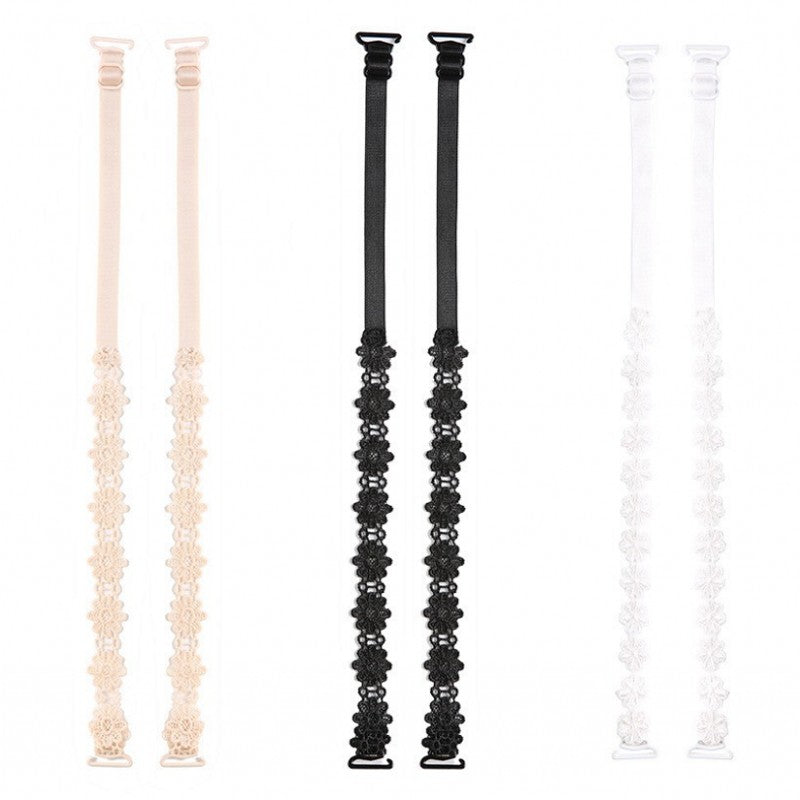 3 Pairs Lace Flower Underwear Straps Sexy All match Anti-slip Bra Straps