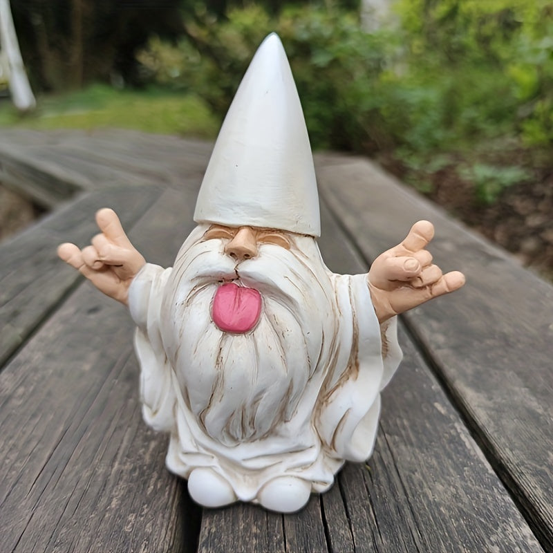 Rocker Gnome Garden Statue - Fun Addition to Garden Decor