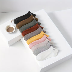 10 Pairs Letter Print Sports Short Socks Women's Stockings