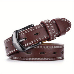 Rectangular Buckle Pin Belt Casual PU Leather Waist Belts For Women