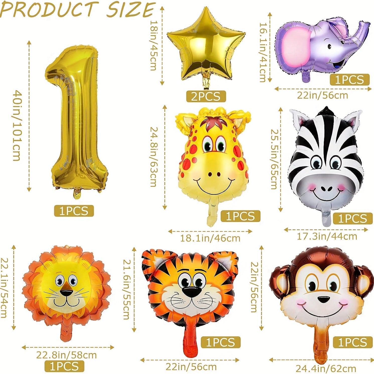 Safari Animal Balloons for Baby Shower Jungle Theme Party