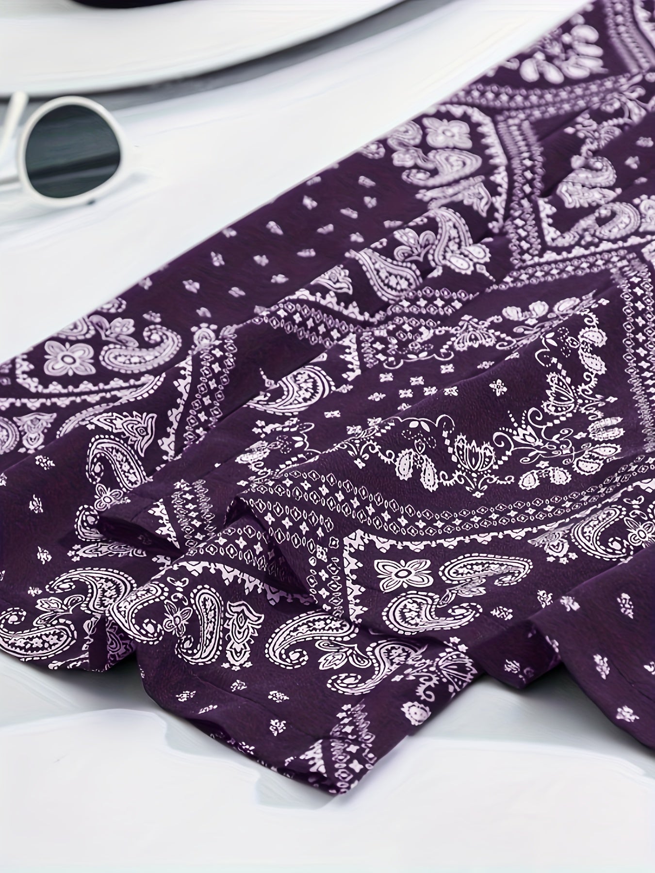  Scarf Print Wide Leg Trousers