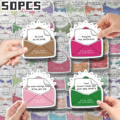 50pcs Happiness Stickers Positive Affirmation Quotes Birthday Rewards S