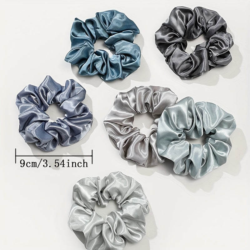 12pcs Large Satin Scrunchie Hair Tie Silky Hair Rope Hair Accessories