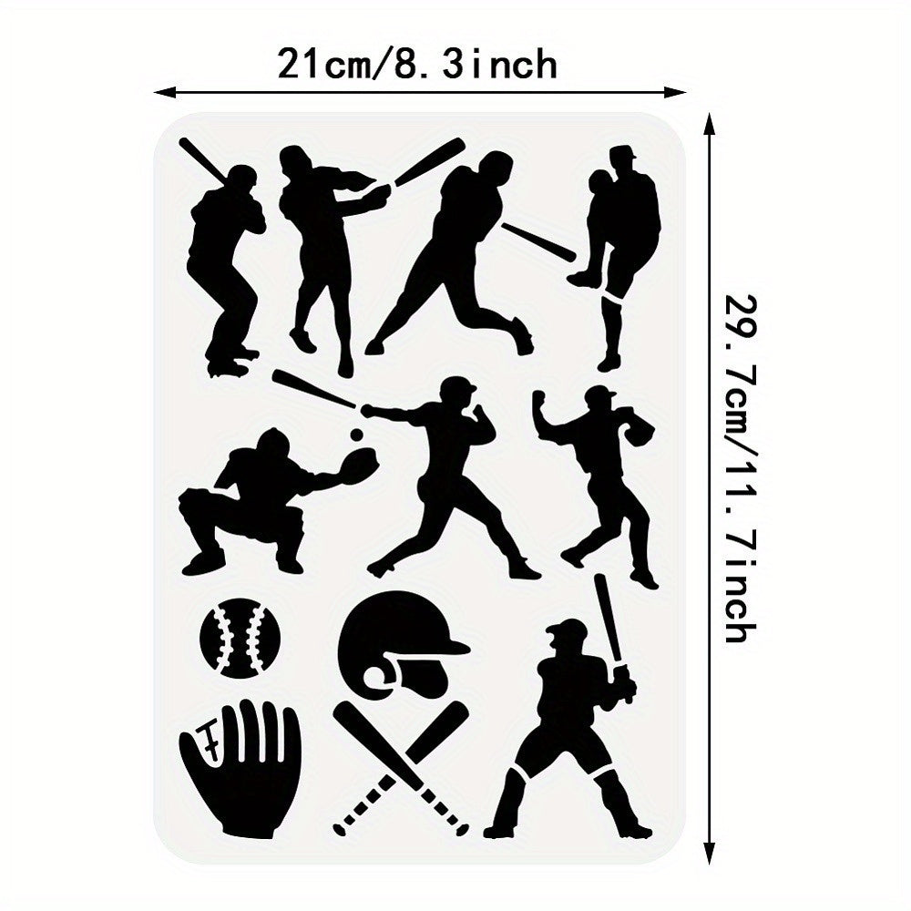 Baseball Player Stencil Sports Theme Craft Template