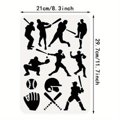 Baseball Player Stencil Sports Theme Craft Template