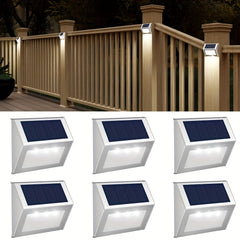 6pcs Solar Deck Lights Waterproof Garden Outdoor Lights