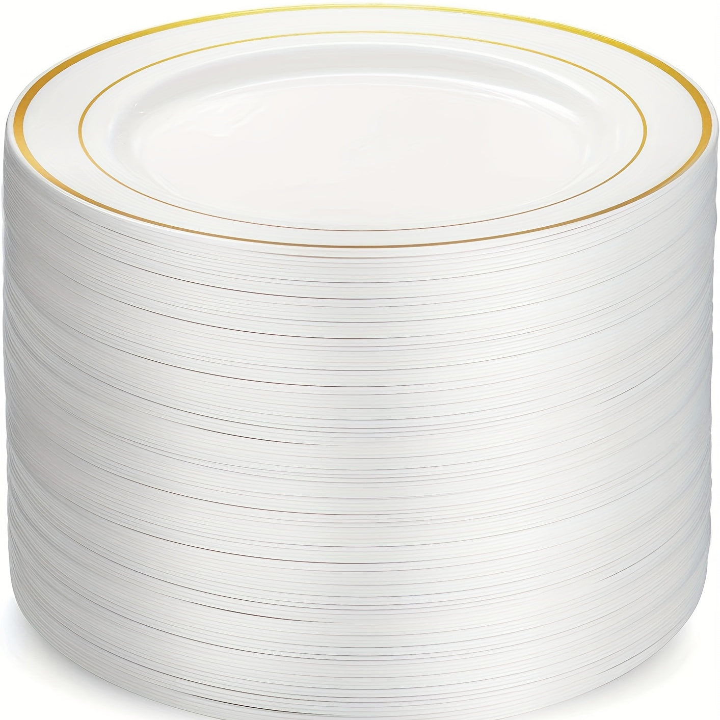 30pcs Fancy Wedding Plates with Golden Rim 19.05cm