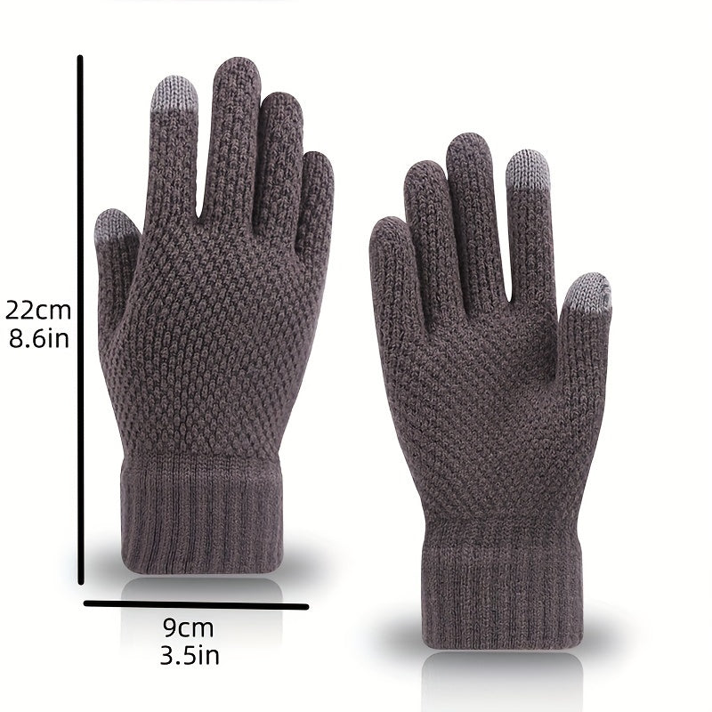 Warm Knitted Gloves Touch Screen Cycling Winter Thickened Cold Proof