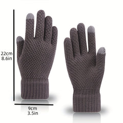 Warm Knitted Gloves Touch Screen Cycling Winter Thickened Cold Proof