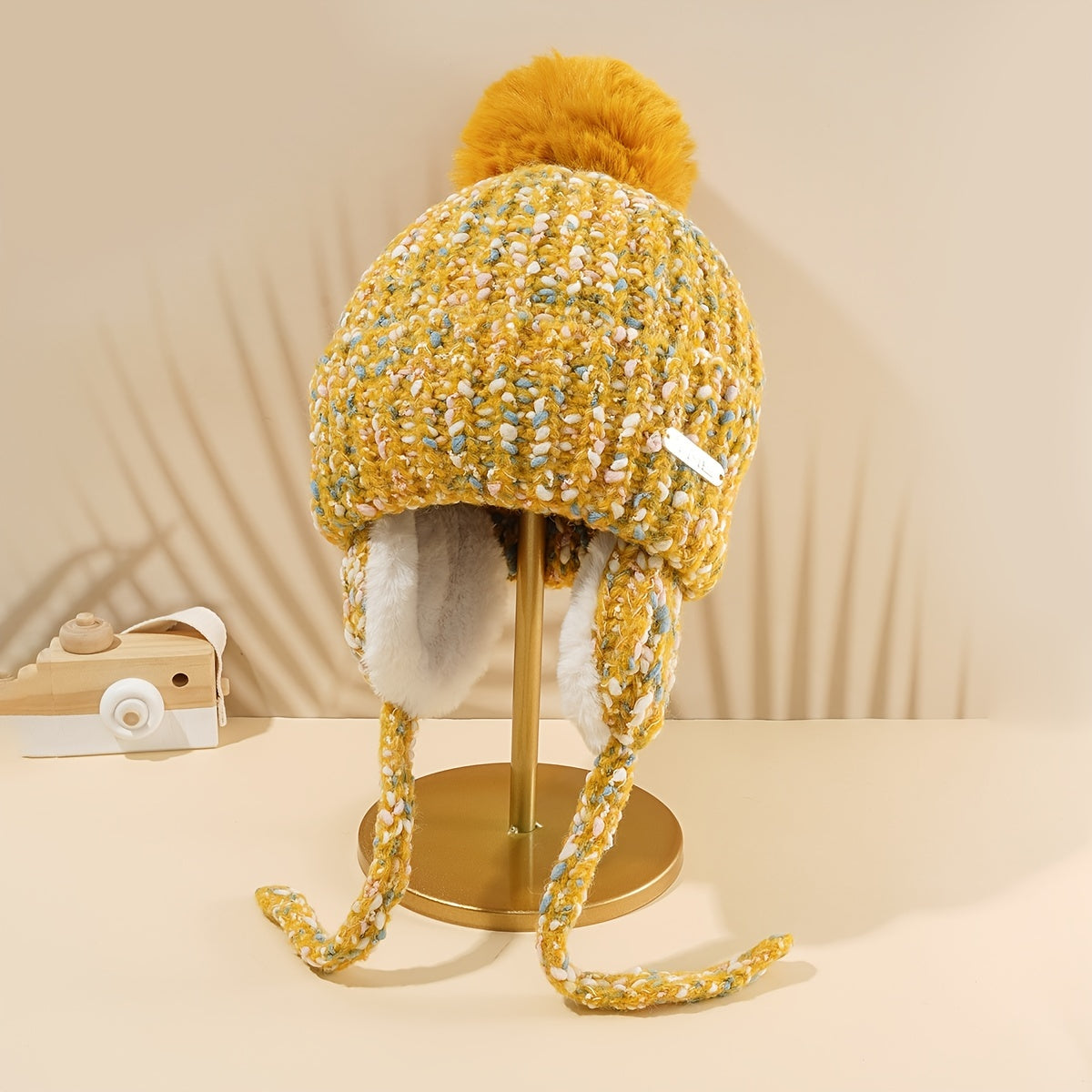 Women's Fleece Lined Cable Knit Beanie Hat for Cold Weather