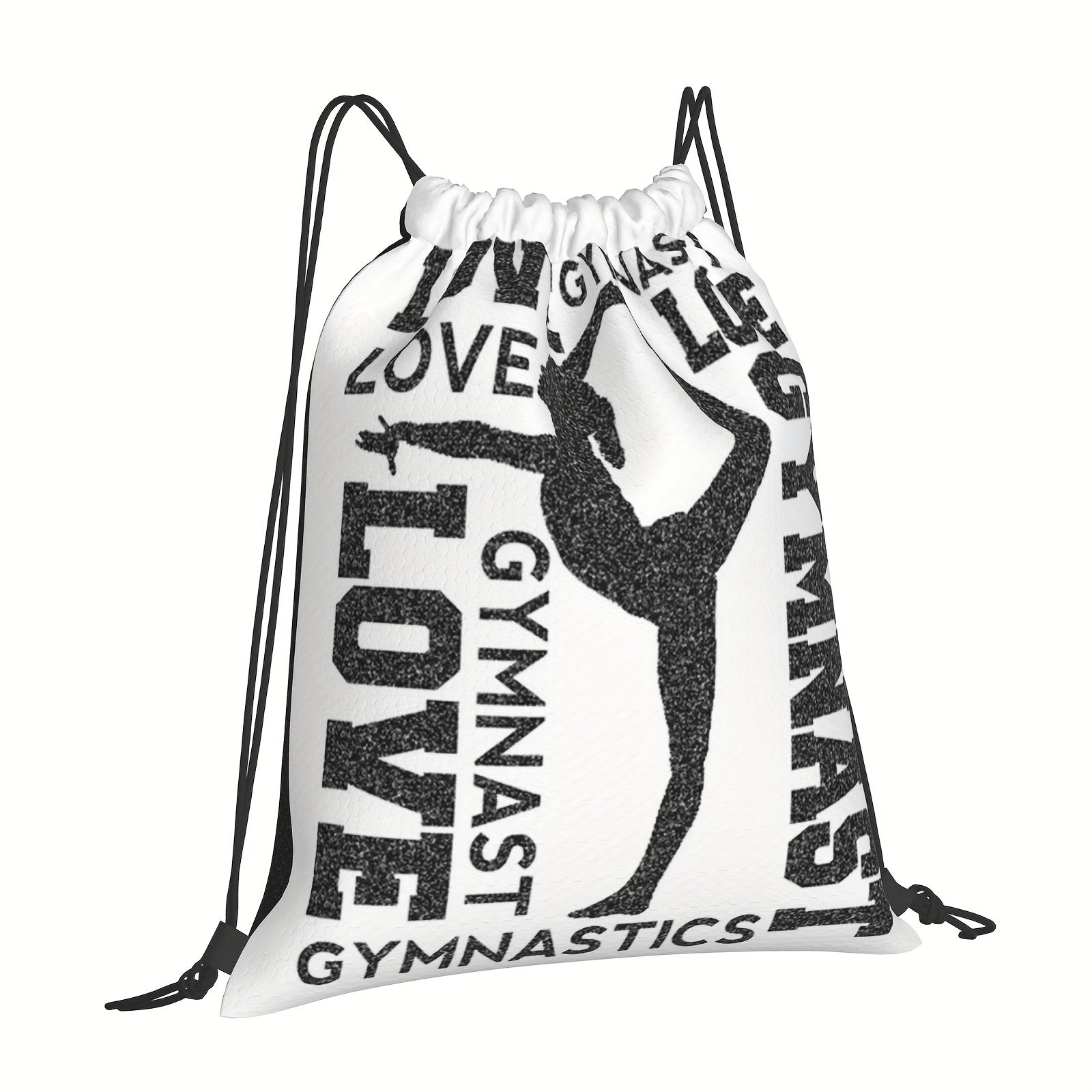 Love Gymnastics Gymnast Drawstring Backpack Outdoor Lightweight Bag