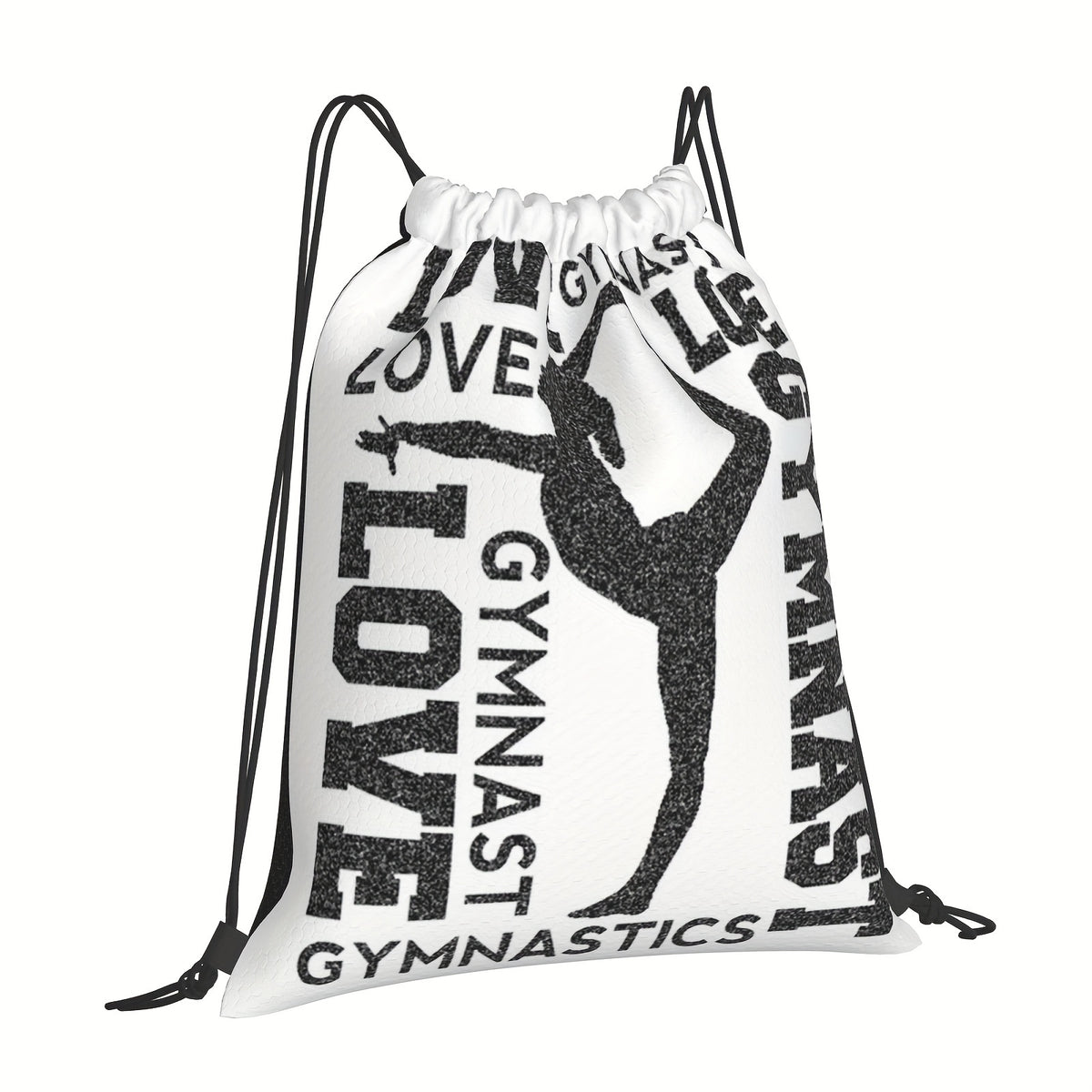 Love Gymnastics Gymnast Drawstring Backpack Outdoor Lightweight Bag