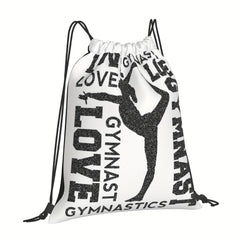 Love Gymnastics Gymnast Drawstring Backpack Outdoor Lightweight Bag