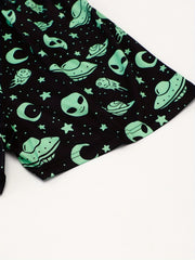Skull Print Sleep Bottoms Soft & Comfy Elastic Waistband Shorts