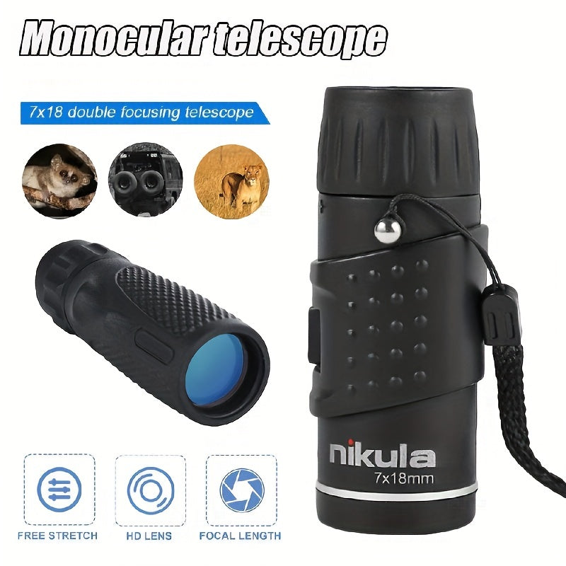 Compact 7X18 Monocular Telescope for Bird Watching and Sports