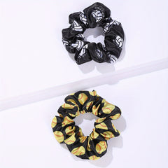 2pcs Tennis Pattern Scrunchie Hair Ties
