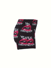  Sexy Shorts Women's 3D Red Lip Print High Rise Skinny Shorts