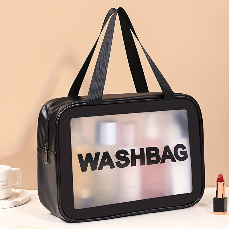 3pcs Transparent Letter Pattern Cosmetic Bags