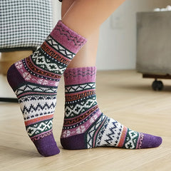 Geometric Pattern Women's Mid Tube Socks