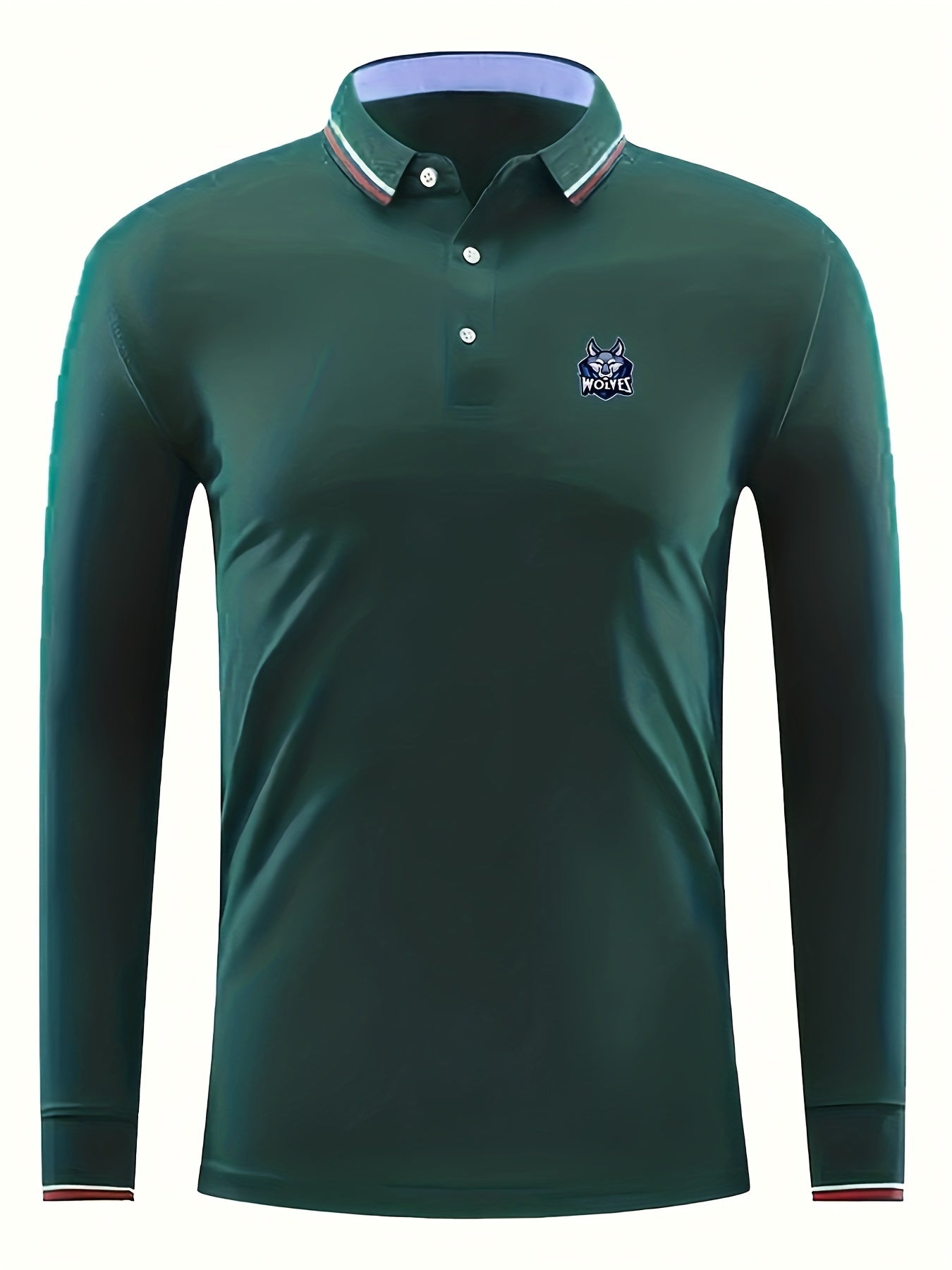 Men's Cartoon Wolves Print Polo Shirt Outdoor Spring Fall