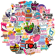 50pcs Weight Loss Exercise Fitness Doodle Waterproof Sticker DIY