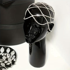 Rhinestone Head Chain with Tassel Bridal Hair Accessory