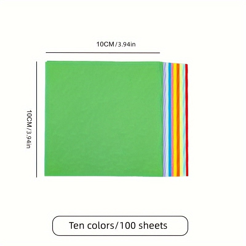 100pcs Square Colored Origami Folded Paper Crane