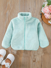 Baby Girls Fleece Thermal Jacket Zip up Collar Outerwear