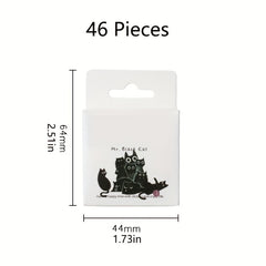 46pcs Mr Cat Sticker Box DIY Crafts Scrapbooking Bullet Journal