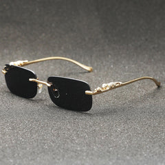 Square Rimless Glasses Women Sunglasses
