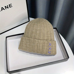 Solid Warm Beanie Thick Knit Hat Unisex Skull Cap