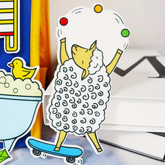 Green Sheep Felt Toy Apron Set with Storytelling Tool