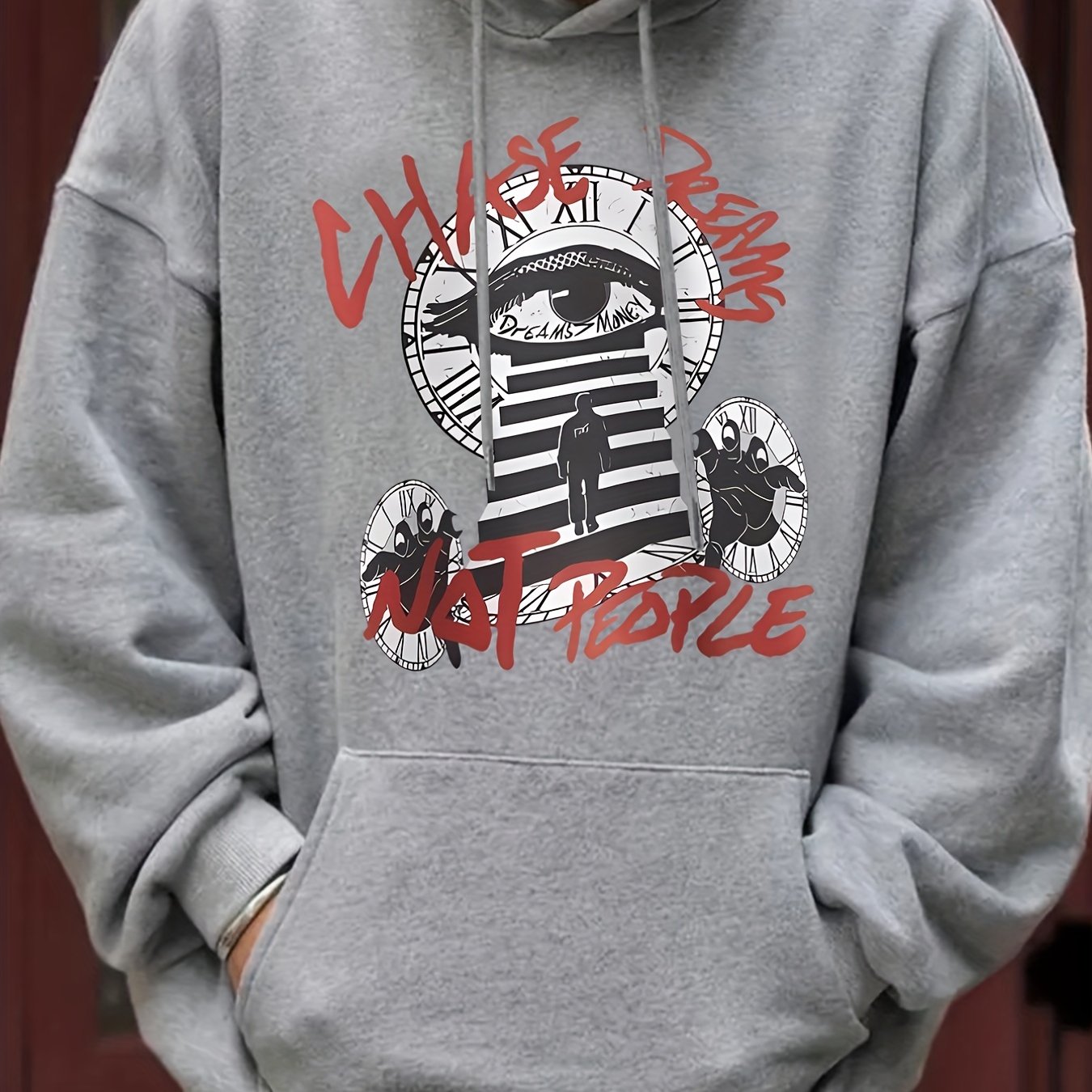Men's Eye Print Hoodie Long Sleeve Casual Sweatshirt