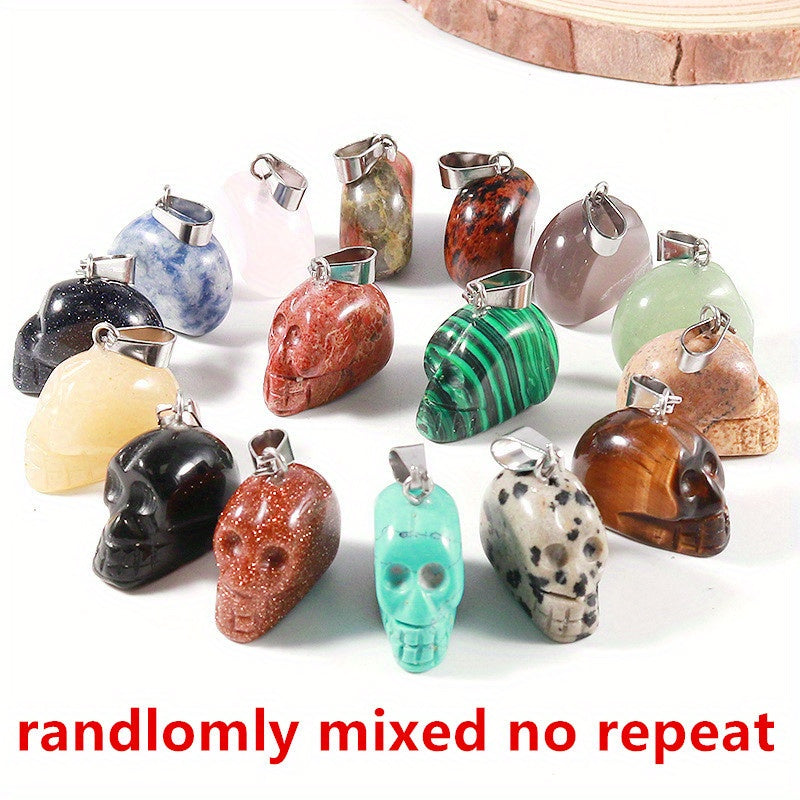 3 Pcs Skull Pendant Gems Crafts Hand Jewelry Pendants For Necklaces
